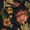 1 Yard Rose Renaissance Cotton Crepe Fabric Black Dark Red Golden Ochre Floral 53 inch Width